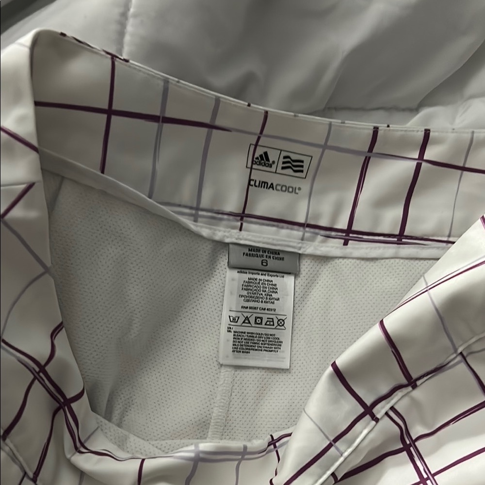 Adidas White and Purple Grid Pattern Shorts - Picture 3 of 3